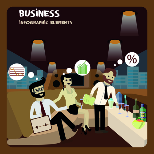 Parlor business infographics vector