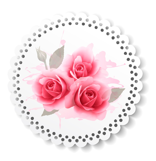 roses paper card vector card 