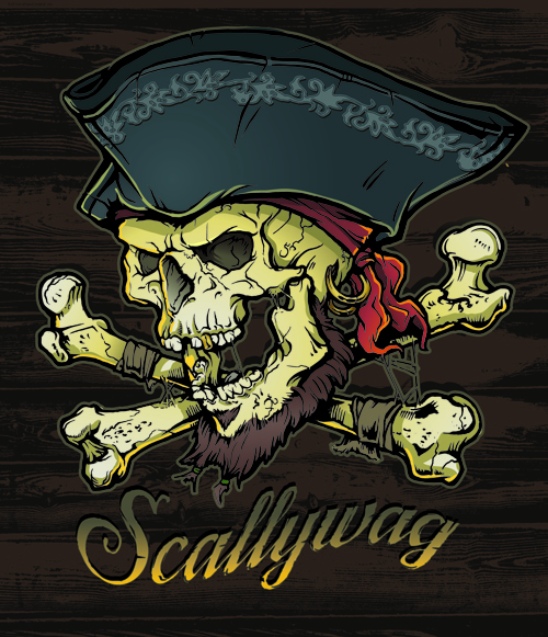 Pirates label background vector material 02