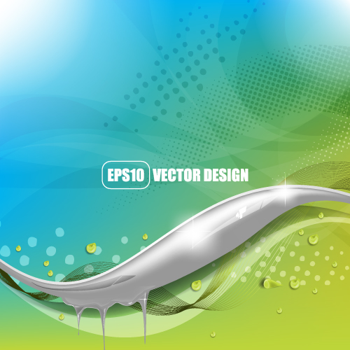 Set of ornate waves vector background 06