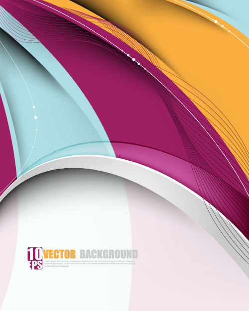 Set of ornate waves vector background 09