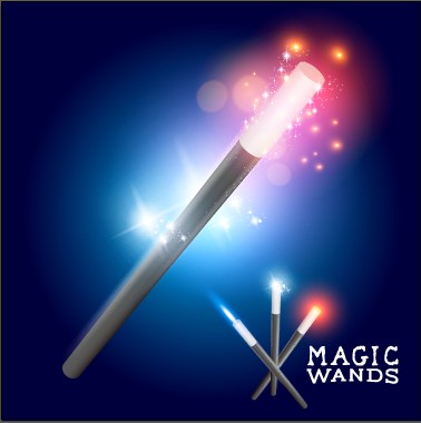 vector background shiny magic wand magic colored background 
