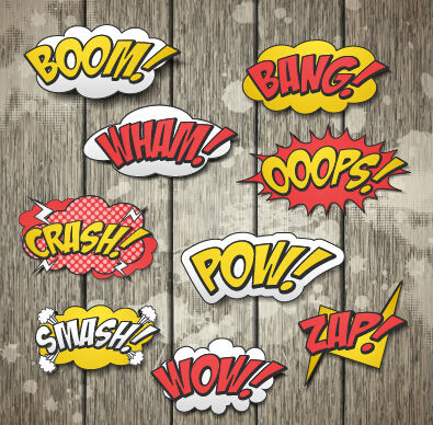 Speech bubbles cartoon explosion styles vector set 09