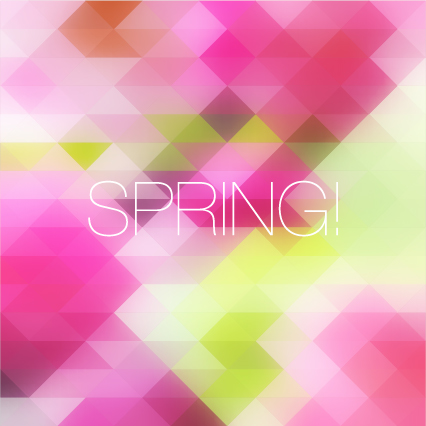 spring geometric shapes colorful background 