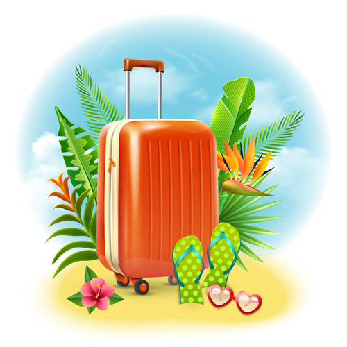 Summer holiday happy beach background vector 06