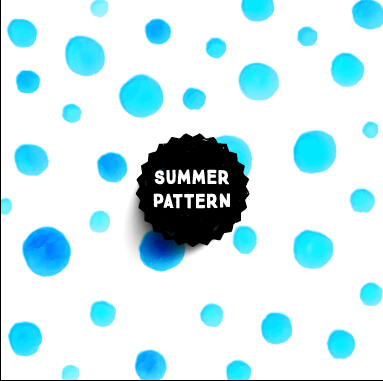 Summer watercolor pattern vector material 05