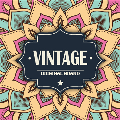 Vintage frame with ethnic pattern vector backgrounds 04