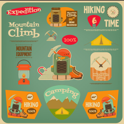 Vintage travel sticker with logos vectors 02