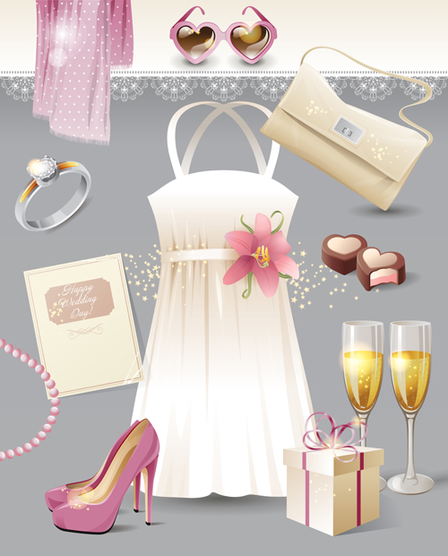 Wedding supplies vector material 01