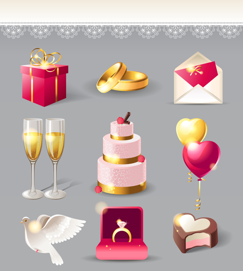 Wedding supplies vector material 02