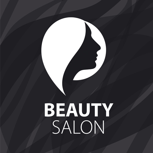 Woman head with beauty salon logos vector 03