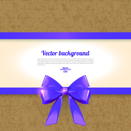 Beautiful bow with background vector 02