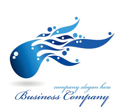 Creative blue style business logos vector set 09