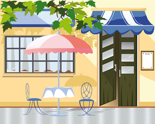 Elements of Different cafe deisgn vector 03