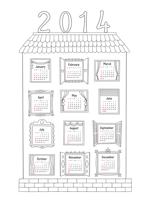 Exquisite 2014 calendars creative design vector 01