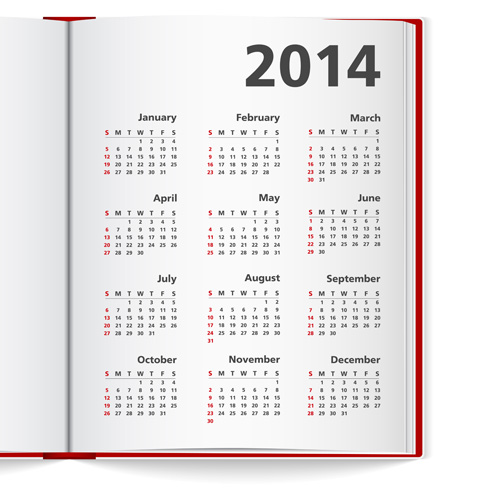 Exquisite 2014 calendars creative design vector 02