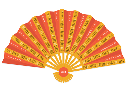 Exquisite 2014 calendars creative design vector 03