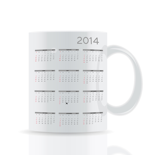 Exquisite 2014 calendars creative design vector 04