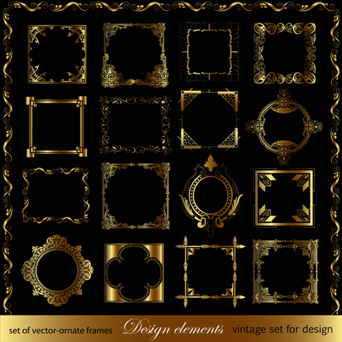 luxurious Golden Ornaments elements 02