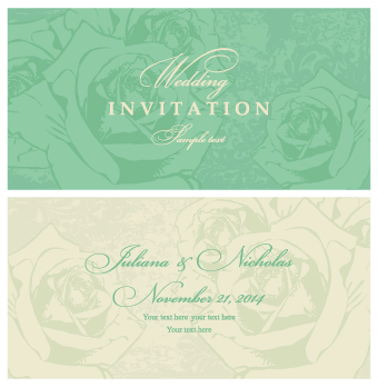 wedding Retro font invitation cards invitation floral 