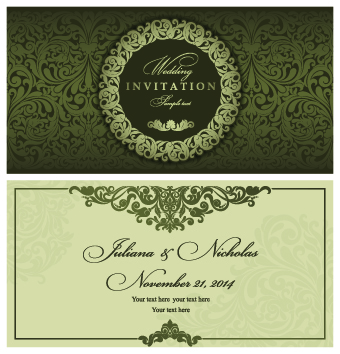 wedding Retro font invitation cards invitation floral 