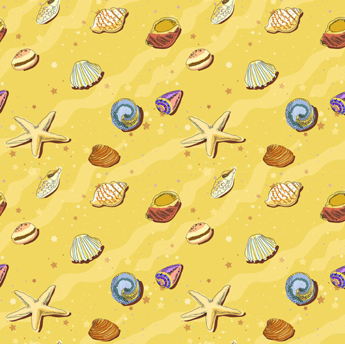 Set of Marine Small animals seamless pattern vector 05
