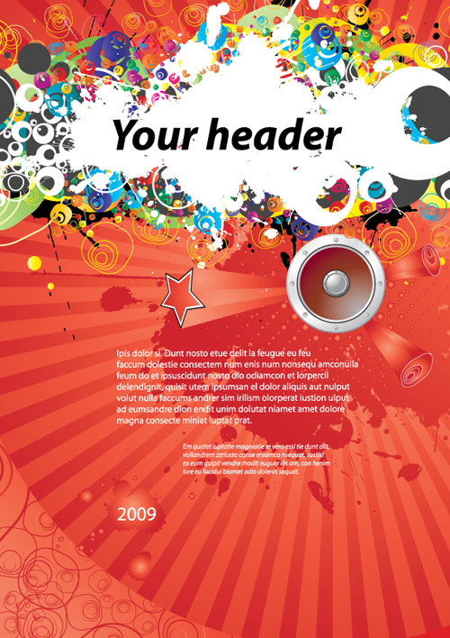 Set of music elements vector graphic 06