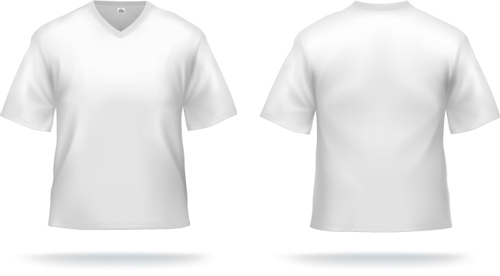 White T shirts template vector set 01