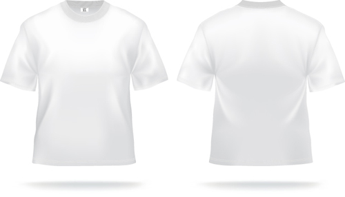 White T shirts template vector set 02
