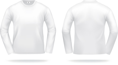 White T shirts template vector set 03