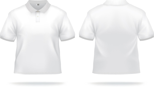 White T shirts template vector set 04