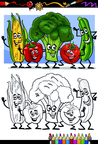 vegetables vegetable sketch fruit color 