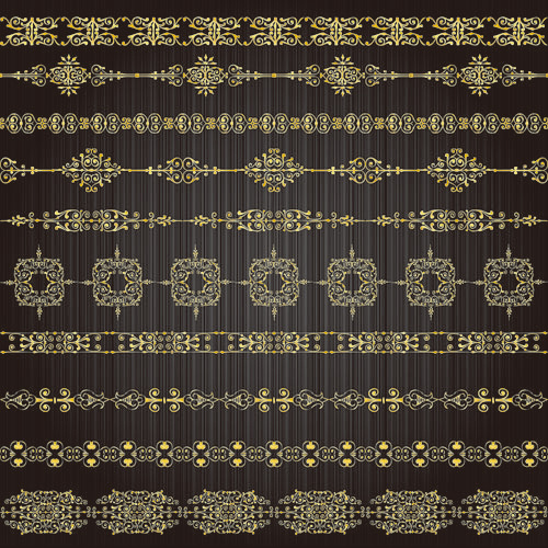 free vector Golden Lacy Pattern 03