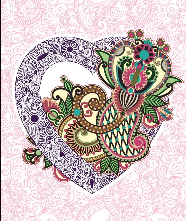 Romantic and love floral Pattern