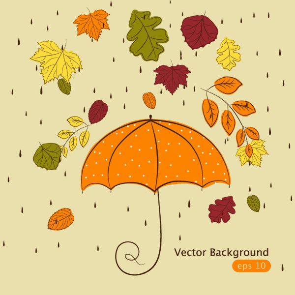 Hand drawn Maple Leaf elements vector background 02