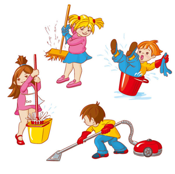 Happy childhood design vector set 04