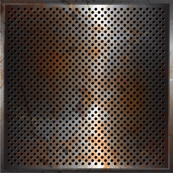Metal perforated vector background 04