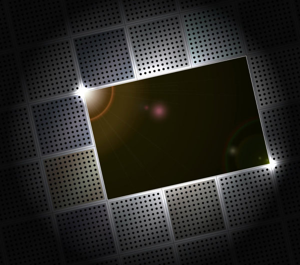 Metal perforated vector background 05