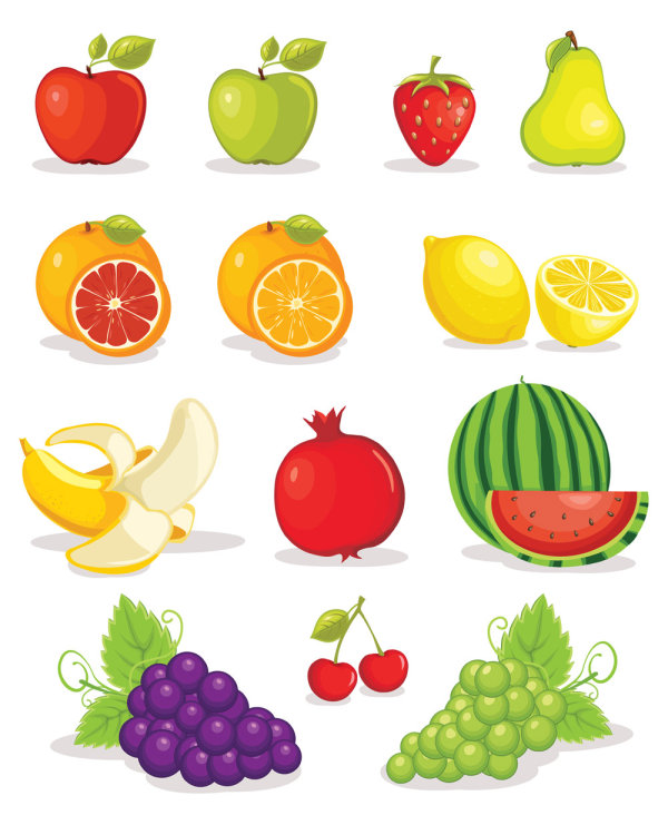 Various fruit elements element 
