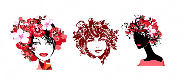 Flowers female head Vector