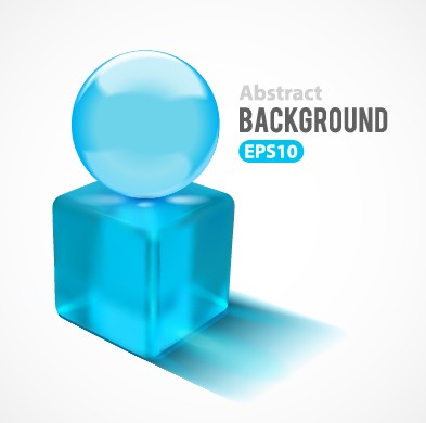 Shapes 3D glass background vector 02