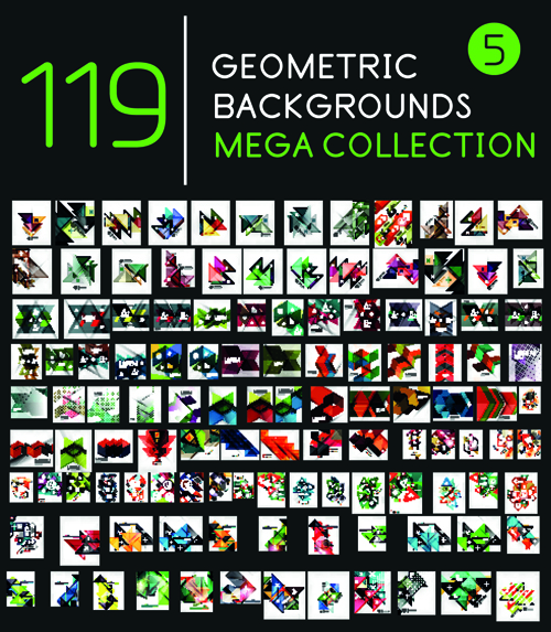 Abstract geometric shape vector background set 02