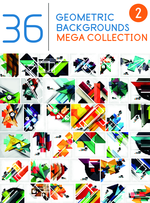 Abstract geometric shape vector background set 03
