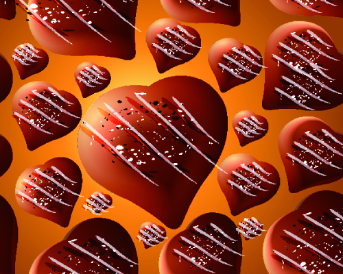 seamless pattern hearts chocolate 