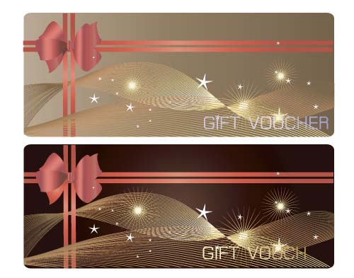 Bow gift card with abstract background vector 05 Bow gift card with abstract background vector 05