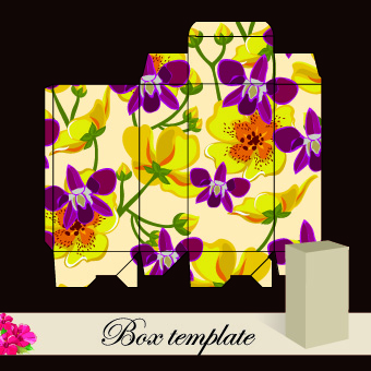 template vector template floral box 