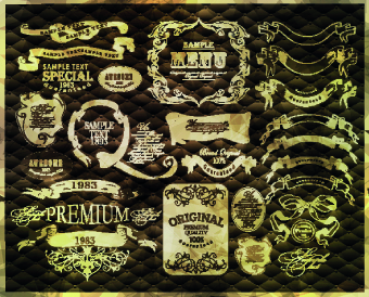 Vintage calligraphic design elements vector set 03