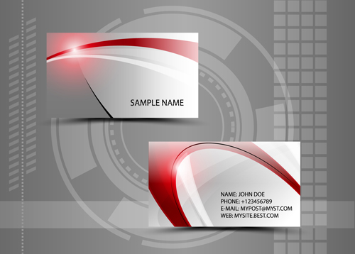 Modern style abstract business cards vector 06