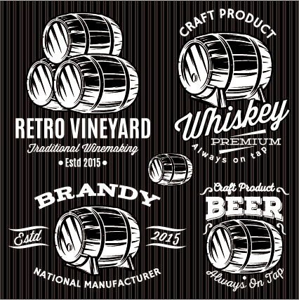 Cask beer label vector material
