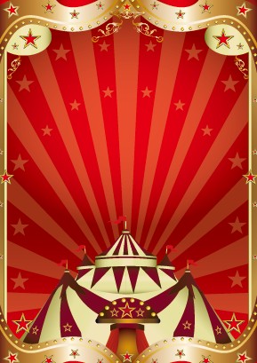 Vintage circus background vector graphic 01